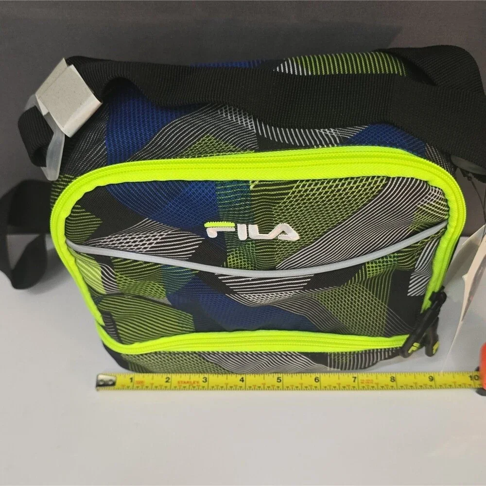 FILA Refuel Kids Insulated Lunch Bag 5L Adjustable Strap Geometric Multicolor